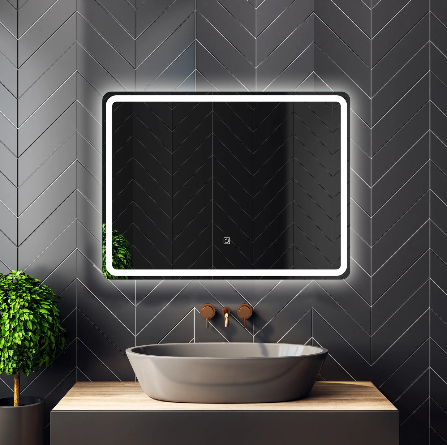 LED Lighted Wall Mount Frameless Bathroom Vanity Mirror