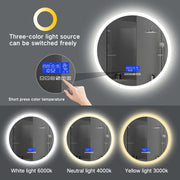 Round Bluetooth Speaker Music Call Vanity Mirror with Lights