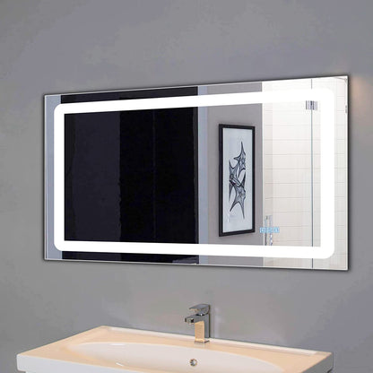Led Lighted Bathroom Mirror Dimming Bathroom Vanity Mirror Touch Switch,  Memory Function, Defogger, Wall Mirror with Lights (Horizontal or Vertical)