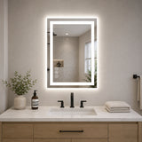 24"x 32" Smart Anti-Fog LED Bathroom Mirror with Lights and Front Light & Backlit, 3 Color Temperatures, Dimmable, Memory Function, Rectangle Modern Vanity Mirror