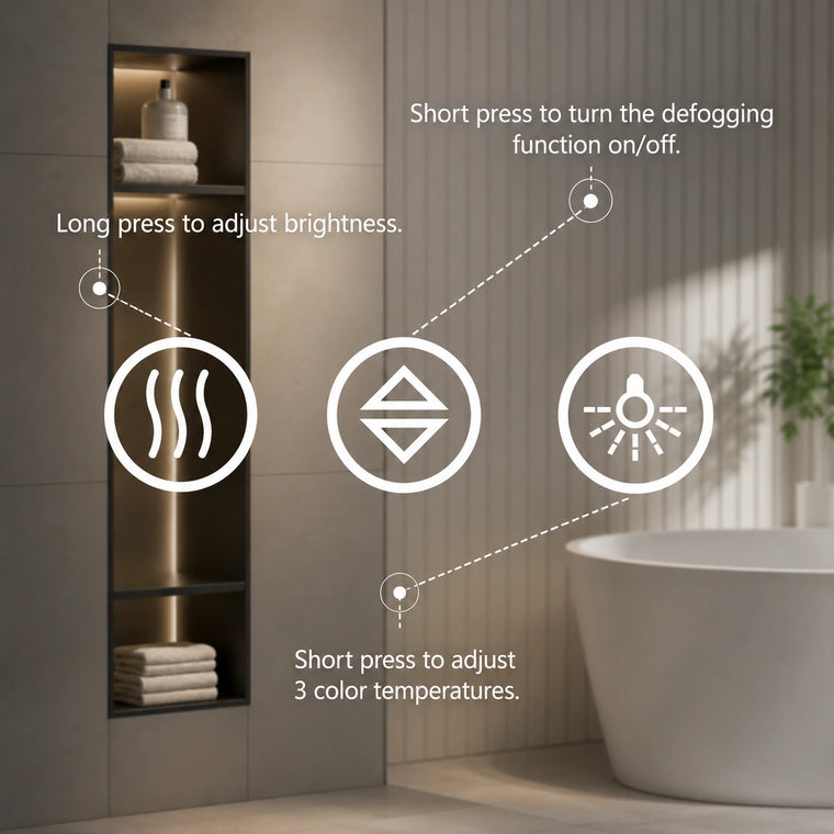 24"x 32" Smart Anti-Fog LED Bathroom Mirror with Lights and Front Light & Backlit, 3 Color Temperatures, Dimmable, Memory Function, Rectangle Modern Vanity Mirror
