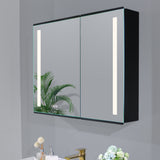 LED medicine cabinet with defogger, recessed or surface mount, 34x26