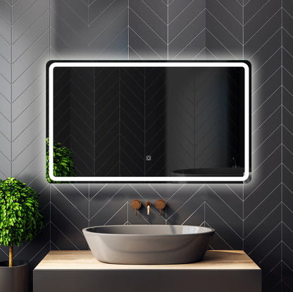 LED Lighted Wall Mount Frameless Bathroom Vanity Mirror