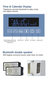 Round Bluetooth LED bathroom mirror with music and anti-fog
