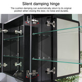 LED medicine cabinet mirror with magnifying and double glass door, 30x26