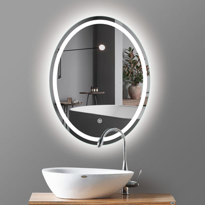 24x32 Oval Bathroom Vanity Mirror with Lights