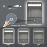 Frontlit frameless LED rectangle bathroom mirror, anti-fog dimmable
