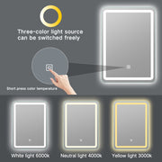 LED Lighted Wall Mount Frameless Bathroom Vanity Mirror