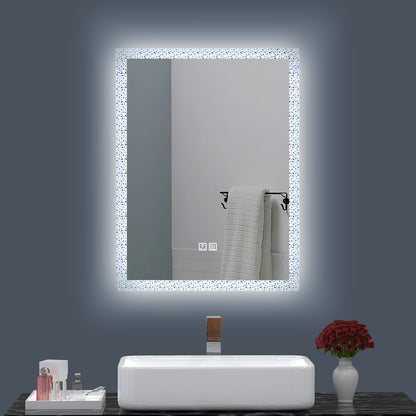 Mosaic Edges Bathroom Vanity Mirror with Defogger