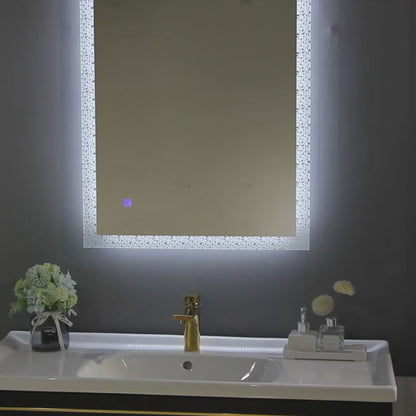 Mosaic Edges Bathroom Vanity Mirror with Defogger